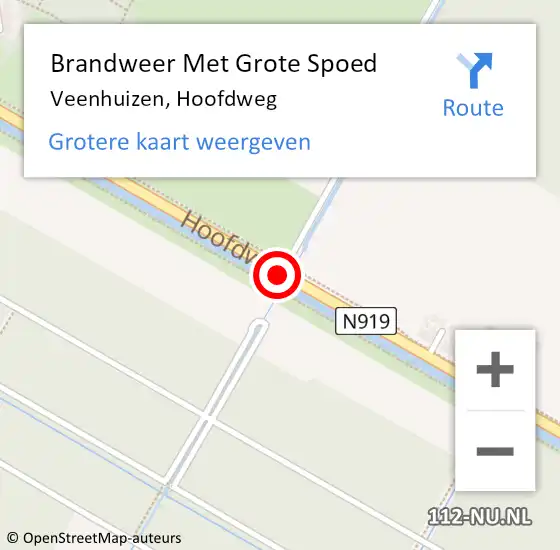 Locatie op kaart van de 112 melding: Brandweer Met Grote Spoed Naar Veenhuizen, Hoofdweg op 22 april 2021 15:57