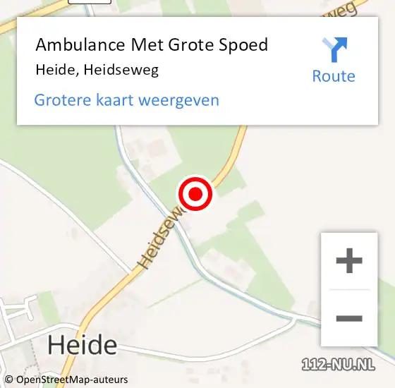 Locatie op kaart van de 112 melding: Ambulance Met Grote Spoed Naar Heide, Heidseweg op 22 april 2021 19:40