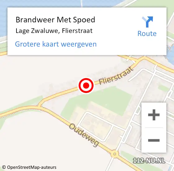 Locatie op kaart van de 112 melding: Brandweer Met Spoed Naar Lage Zwaluwe, Flierstraat op 22 april 2021 21:00
