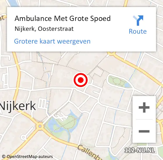 Locatie op kaart van de 112 melding: Ambulance Met Grote Spoed Naar Nijkerk, Oosterstraat op 23 april 2021 15:51