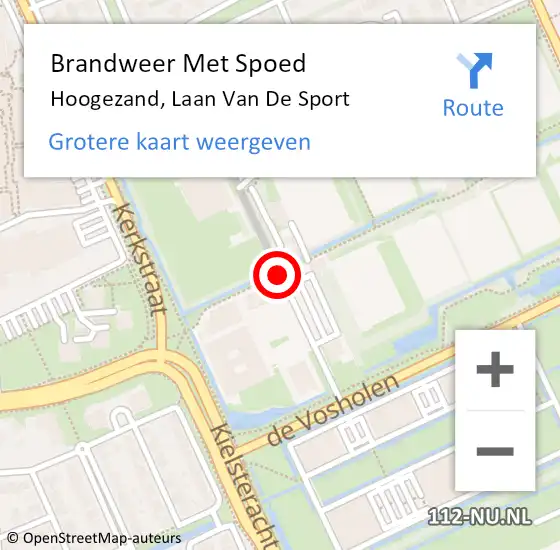 Locatie op kaart van de 112 melding: Brandweer Met Spoed Naar Hoogezand, Laan Van De Sport op 23 april 2021 20:16