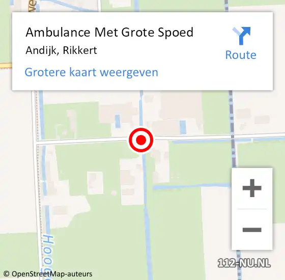 Locatie op kaart van de 112 melding: Ambulance Met Grote Spoed Naar Andijk, Rikkert op 24 april 2021 05:36