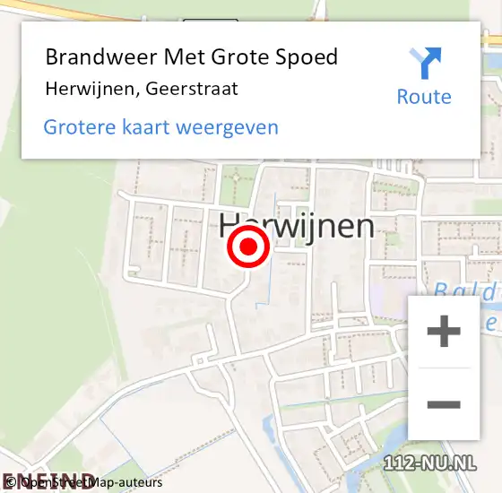 Locatie op kaart van de 112 melding: Brandweer Met Grote Spoed Naar Herwijnen, Geerstraat op 24 april 2021 13:06