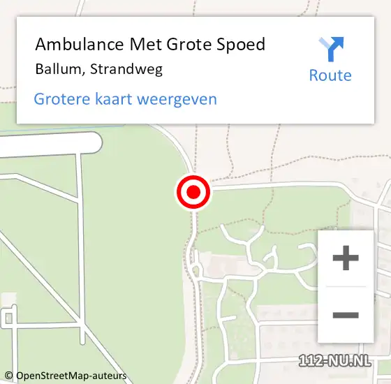 Locatie op kaart van de 112 melding: Ambulance Met Grote Spoed Naar Ballum, Strandweg op 24 april 2021 16:46