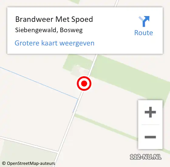 Locatie op kaart van de 112 melding: Brandweer Met Spoed Naar Siebengewald, Bosweg op 24 april 2021 19:43