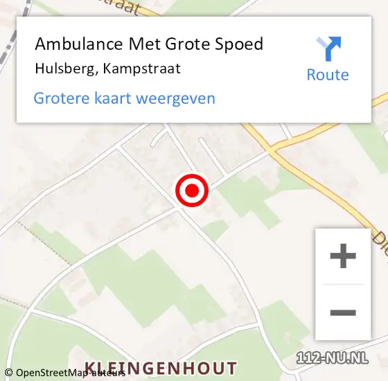 Locatie op kaart van de 112 melding: Ambulance Met Grote Spoed Naar Hulsberg, Kampstraat op 8 juni 2014 21:16