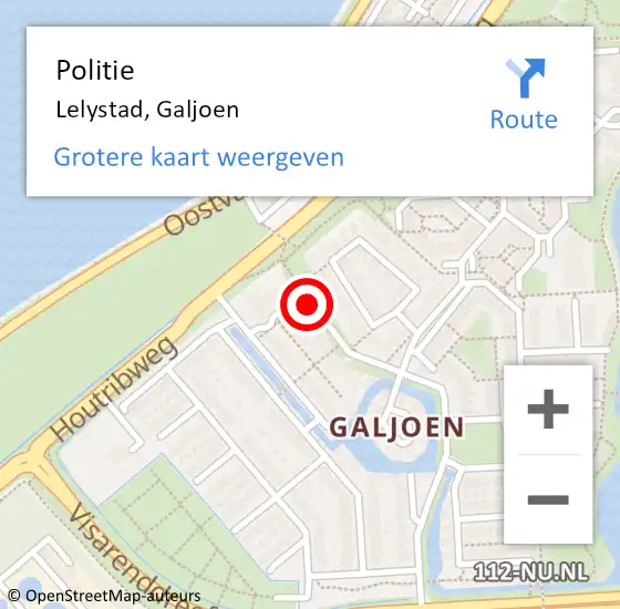 Locatie op kaart van de 112 melding: Politie Lelystad, Galjoen op 25 april 2021 16:14