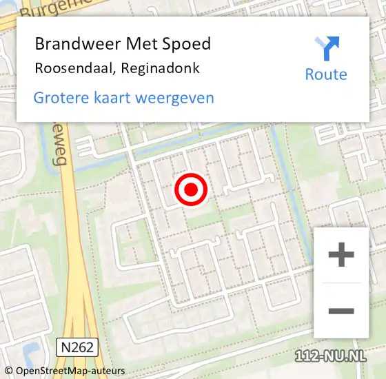 Locatie op kaart van de 112 melding: Brandweer Met Spoed Naar Roosendaal, Reginadonk op 25 april 2021 17:25