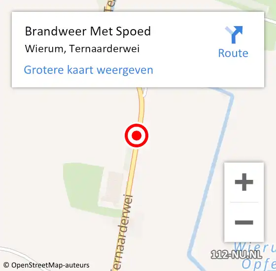 Locatie op kaart van de 112 melding: Brandweer Met Spoed Naar Wierum, Ternaarderwei op 25 april 2021 17:59