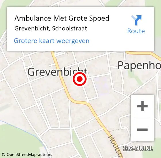Locatie op kaart van de 112 melding: Ambulance Met Grote Spoed Naar Grevenbicht, Schoolstraat op 26 april 2021 10:47