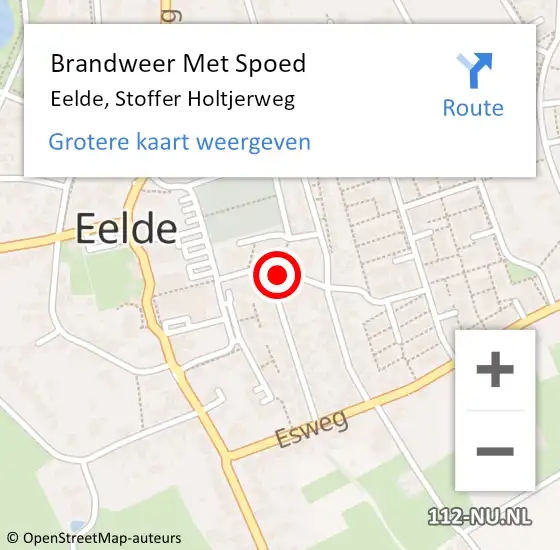Locatie op kaart van de 112 melding: Brandweer Met Spoed Naar Eelde, Stoffer Holtjerweg op 26 april 2021 18:22