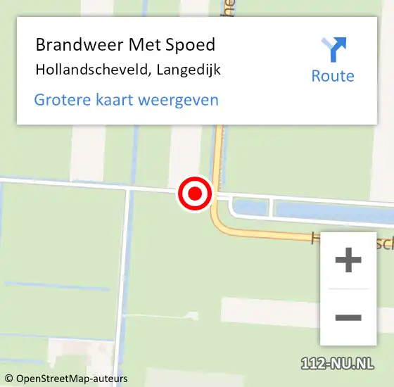 Locatie op kaart van de 112 melding: Brandweer Met Spoed Naar Hollandscheveld, Langedijk op 26 april 2021 21:44