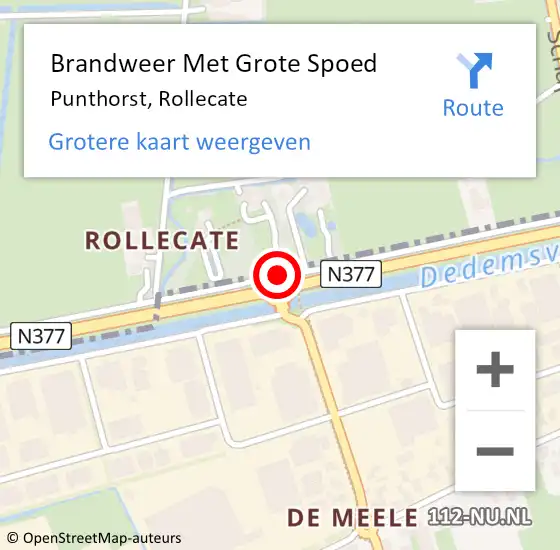 Locatie op kaart van de 112 melding: Brandweer Met Grote Spoed Naar Punthorst, Rollecate op 27 april 2021 18:00