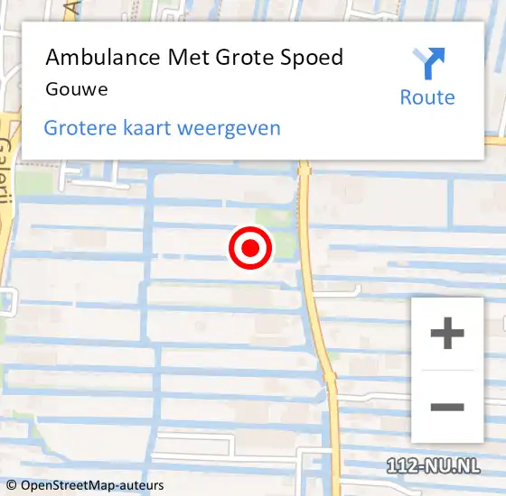 Locatie op kaart van de 112 melding: Ambulance Met Grote Spoed Naar Gouwe op 28 april 2021 16:05