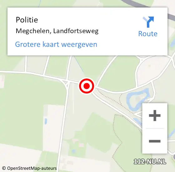 Locatie op kaart van de 112 melding: Politie Megchelen, Landfortseweg op 28 april 2021 17:20
