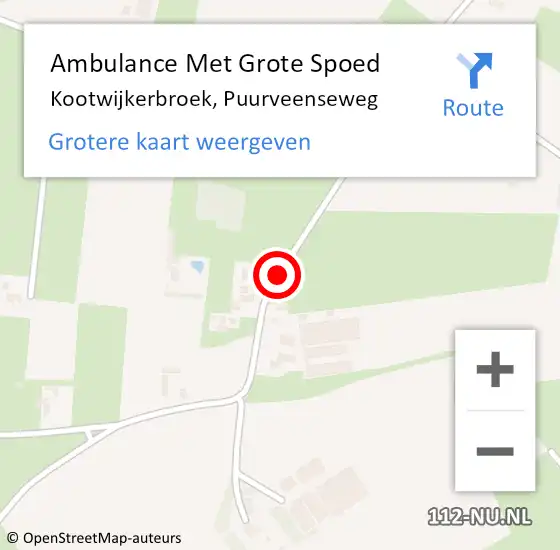 Locatie op kaart van de 112 melding: Ambulance Met Grote Spoed Naar Kootwijkerbroek, Puurveenseweg op 29 april 2021 18:41