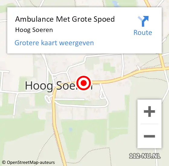 Locatie op kaart van de 112 melding: Ambulance Met Grote Spoed Naar Hoog Soeren op 29 april 2021 20:39