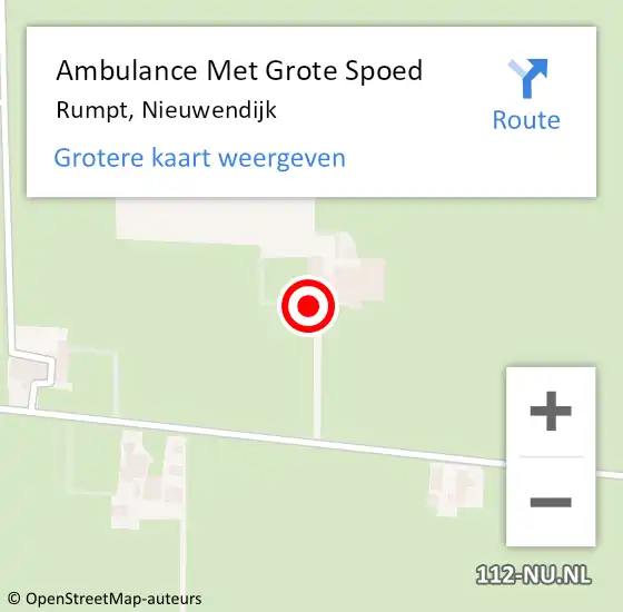 Locatie op kaart van de 112 melding: Ambulance Met Grote Spoed Naar Rumpt, Nieuwendijk op 9 juni 2014 10:14