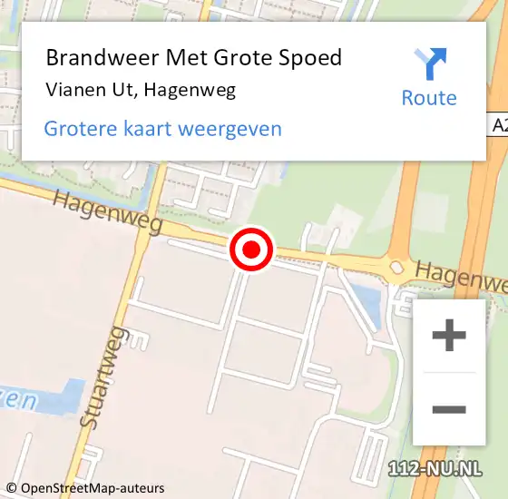 Locatie op kaart van de 112 melding: Brandweer Met Grote Spoed Naar Vianen Ut, Hagenweg op 30 april 2021 03:57