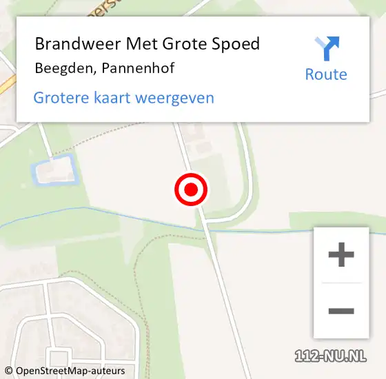 Locatie op kaart van de 112 melding: Brandweer Met Grote Spoed Naar Beegden, Pannenhof op 30 april 2021 04:23