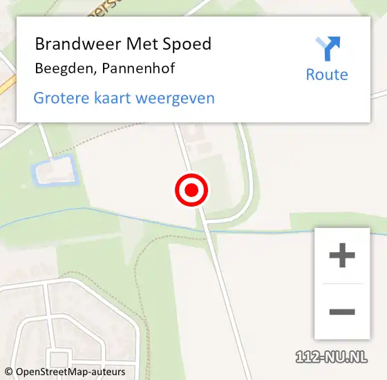 Locatie op kaart van de 112 melding: Brandweer Met Spoed Naar Beegden, Pannenhof op 30 april 2021 06:00