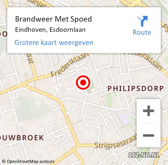Locatie op kaart van de 112 melding: Brandweer Met Spoed Naar Eindhoven, Esdoornlaan op 30 april 2021 14:40