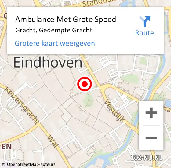 Locatie op kaart van de 112 melding: Ambulance Met Grote Spoed Naar Gracht, Gedempte Gracht op 1 mei 2021 13:05