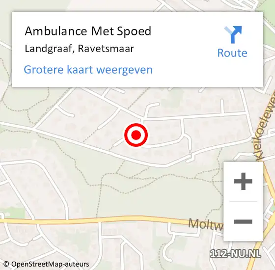 Locatie op kaart van de 112 melding: Ambulance Met Spoed Naar Landgraaf, Ravetsmaar op 9 juni 2014 13:07