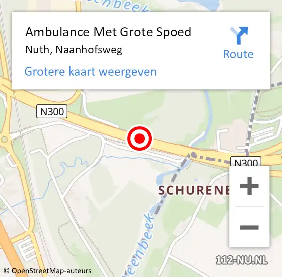 Locatie op kaart van de 112 melding: Ambulance Met Grote Spoed Naar Nuth, Naanhofsweg op 2 mei 2021 17:33