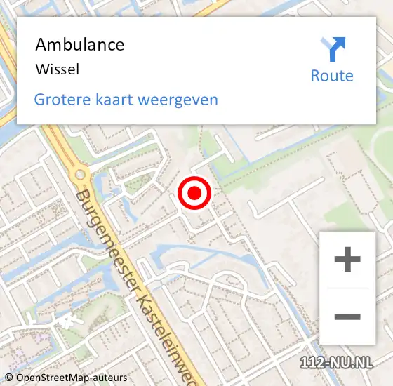 Locatie op kaart van de 112 melding: Ambulance Wissel op 3 mei 2021 08:24
