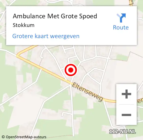 Locatie op kaart van de 112 melding: Ambulance Met Grote Spoed Naar Stokkum op 3 mei 2021 09:23