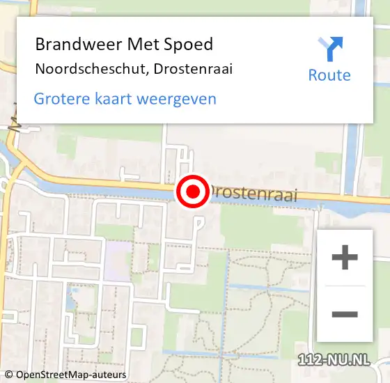 Locatie op kaart van de 112 melding: Brandweer Met Spoed Naar Noordscheschut, Drostenraai op 3 mei 2021 14:03