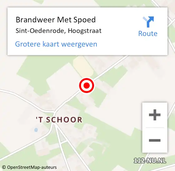 Locatie op kaart van de 112 melding: Brandweer Met Spoed Naar Sint-Oedenrode, Hoogstraat op 3 mei 2021 15:48
