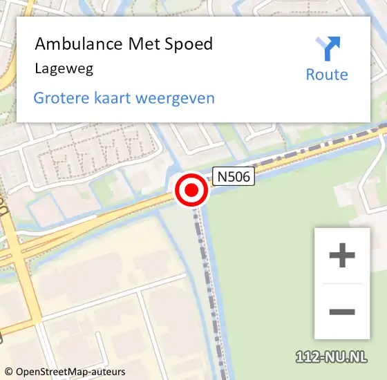 Locatie op kaart van de 112 melding: Ambulance Met Spoed Naar Lageweg op 4 mei 2021 13:17