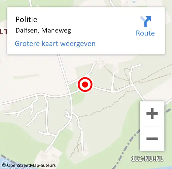 Locatie op kaart van de 112 melding: Politie Dalfsen, Maneweg op 4 mei 2021 16:28