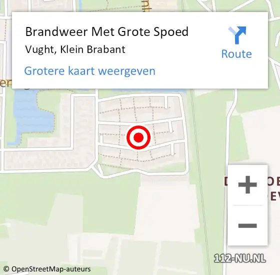 Locatie op kaart van de 112 melding: Brandweer Met Grote Spoed Naar Vught, Klein Brabant op 5 mei 2021 10:58