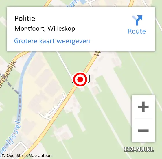 Locatie op kaart van de 112 melding: Politie Montfoort, Willeskop op 5 mei 2021 14:43