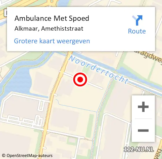 Locatie op kaart van de 112 melding: Ambulance Met Spoed Naar Alkmaar, Amethiststraat op 6 mei 2021 13:07