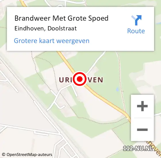 Locatie op kaart van de 112 melding: Brandweer Met Grote Spoed Naar Eindhoven, Doolstraat op 6 mei 2021 15:06