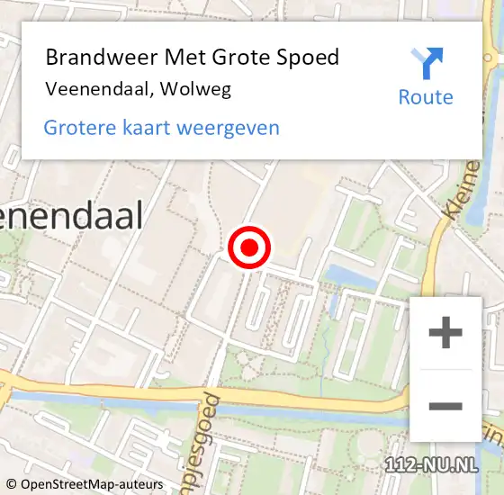 Locatie op kaart van de 112 melding: Brandweer Met Grote Spoed Naar Veenendaal, Wolweg op 6 mei 2021 18:41