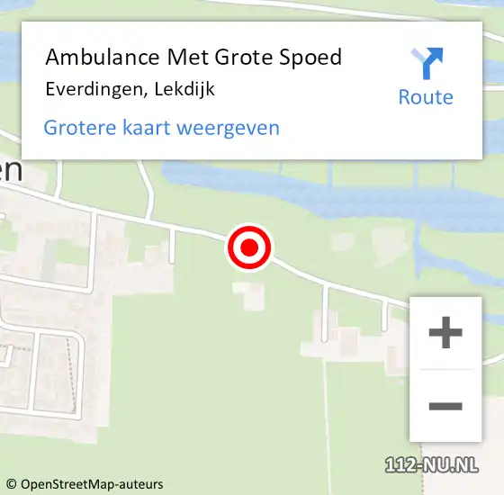 Locatie op kaart van de 112 melding: Ambulance Met Grote Spoed Naar Everdingen, Lekdijk op 7 mei 2021 10:58