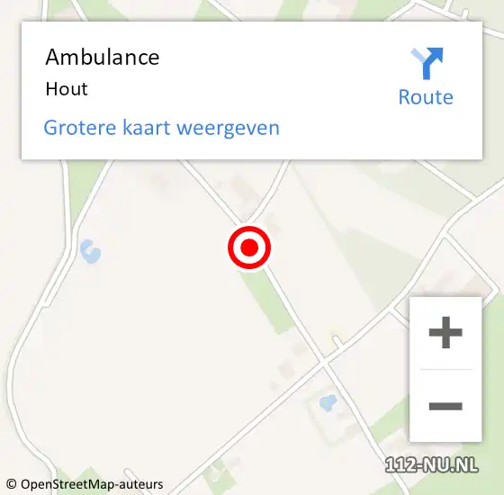 Locatie op kaart van de 112 melding: Ambulance Hout op 7 mei 2021 20:25
