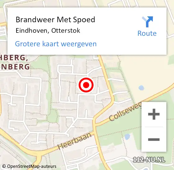 Locatie op kaart van de 112 melding: Brandweer Met Spoed Naar Eindhoven, Otterstok op 8 mei 2021 01:35