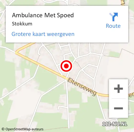 Locatie op kaart van de 112 melding: Ambulance Met Spoed Naar Stokkum op 9 mei 2021 11:08
