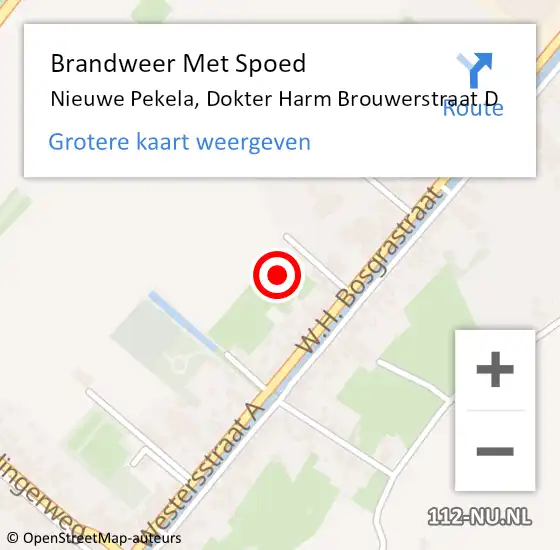 Locatie op kaart van de 112 melding: Brandweer Met Spoed Naar Nieuwe Pekela, Dokter Harm Brouwerstraat D op 10 mei 2021 06:05
