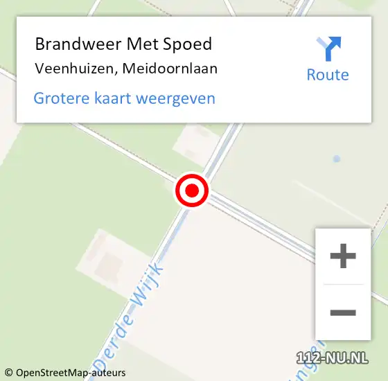 Locatie op kaart van de 112 melding: Brandweer Met Spoed Naar Veenhuizen, Meidoornlaan op 12 mei 2021 14:47