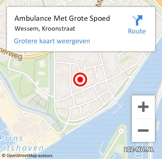 Locatie op kaart van de 112 melding: Ambulance Met Grote Spoed Naar Wessem, Kroonstraat op 12 mei 2021 19:00