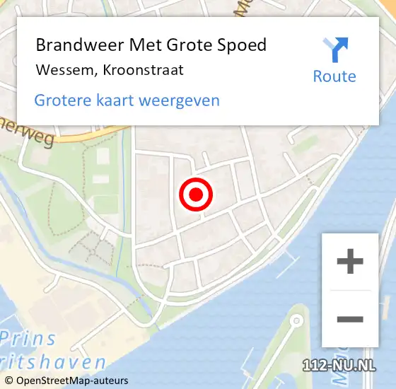 Locatie op kaart van de 112 melding: Brandweer Met Grote Spoed Naar Wessem, Kroonstraat op 12 mei 2021 19:00