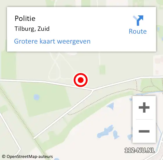Locatie op kaart van de 112 melding: Politie Tilburg, Zuid op 13 mei 2021 11:17