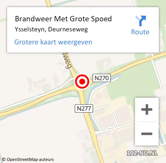Locatie op kaart van de 112 melding: Brandweer Met Grote Spoed Naar Ysselsteyn, Deurneseweg op 13 mei 2021 12:26